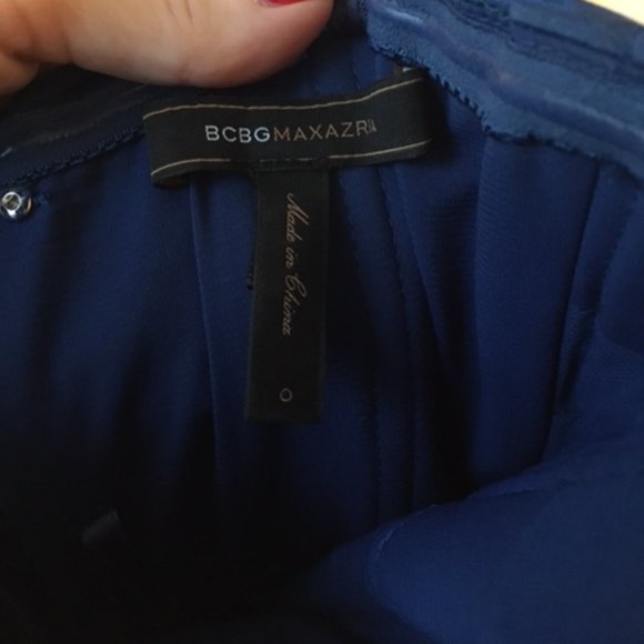 BCBG MAX AZRIA Ruched Metal Mariko Dress Cobalt Blue - Picture 4 of 4